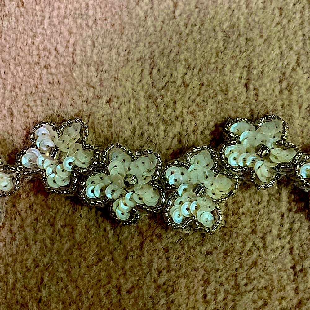 Elegant Silver Floral Sequin Trim 10yds for $25
